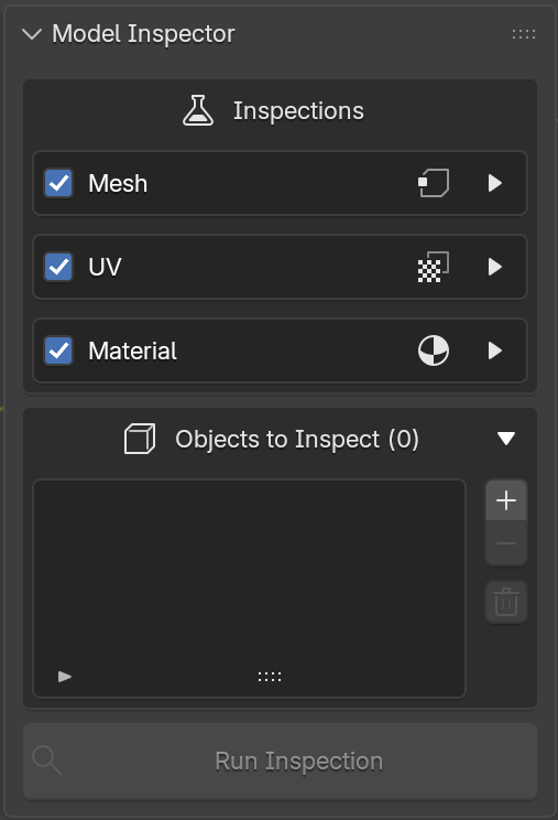 The Model Inspector panel with the Add Object button highlighted